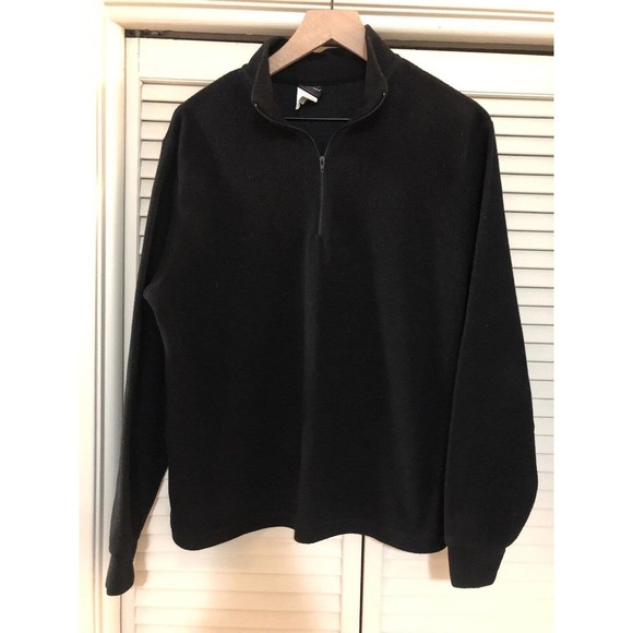 Vintage Early Winters Fleece Jacket Women’s Size Medium Black 3/4 Zip - Picture 1 of 3